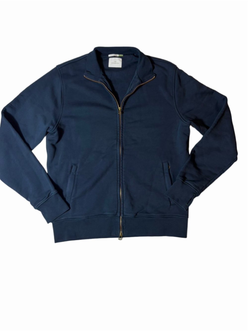 Sid Mashburn Full Zip Track Jacket Men’s L Navy Cotton Portugal Two-Way Zip